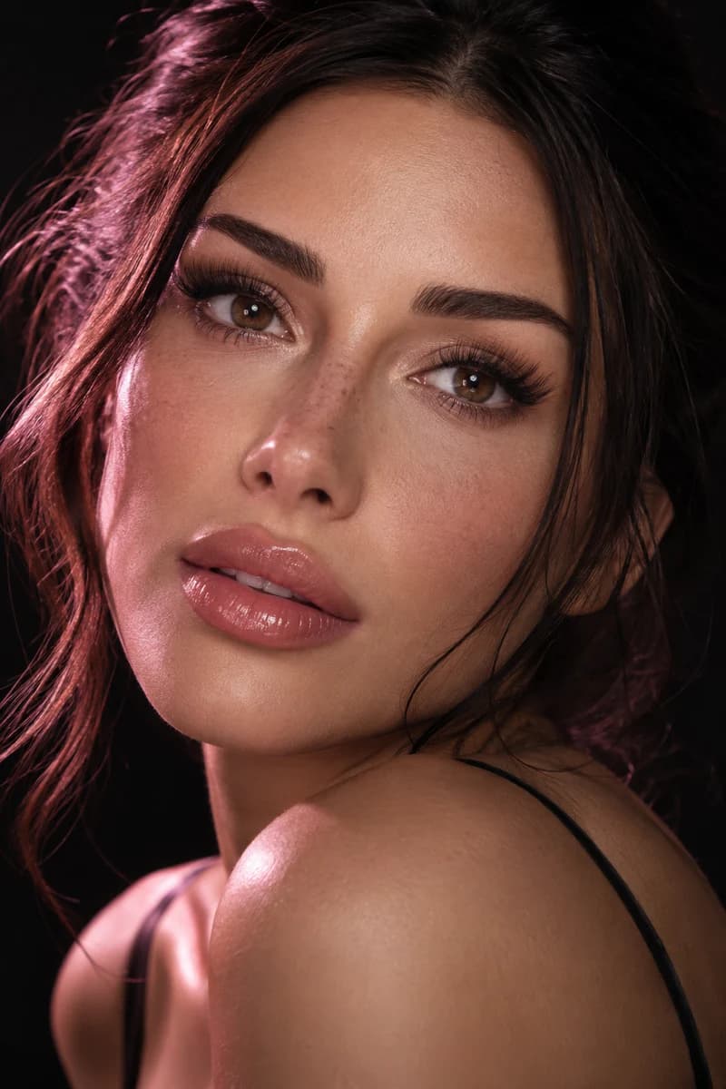 Beauty-Editorial mit betonten Wimpern – Markeninspiration, keine Kundenaufnahme